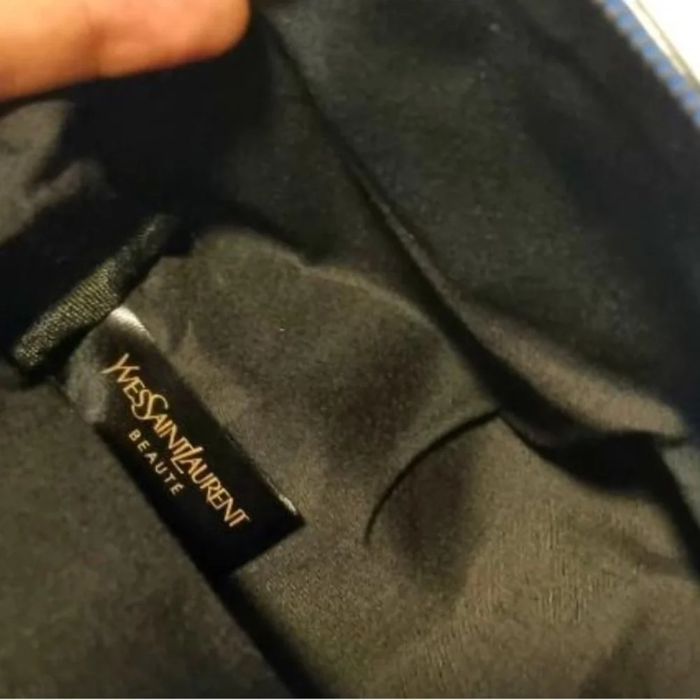 YSL Cosmetic Makeup Case Yves Saint Laurent Beaute Sparkle Zip Closure NWT